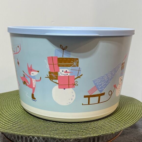 Tupperware Lumina Mega Bowl with Christmas Scene 6.6L NWT - Picture 1 of 13